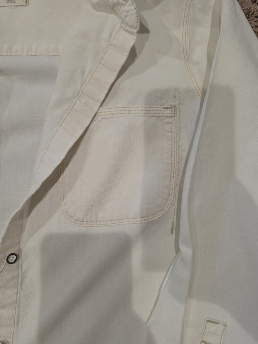 Madewell Oversized White Button Front Utility Shirt Women's Small Cotton - Picture 3 of 7